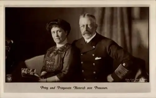 Ak Großadmiral Prinz Albert Wilhelm Heinrich von Preußen, Portrait mit Frau