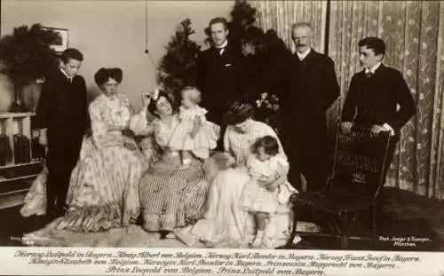 Ak Karl Theodor in Bayern, Herzog Luitpold, Albert von Belgien, Elisabeth von Belgien, Leopold