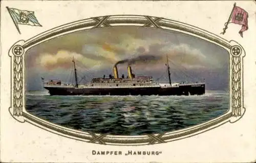Passepartout Ak Dampfschiff Hamburg, HAPAG