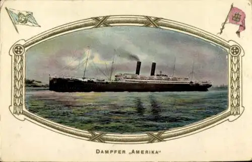 Passepartout Ak Dampfer Amerika, HAPAG