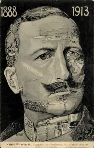 Ak Kaiser Wilhelm II., Ereignisse der Regierungszeit 1888-1913