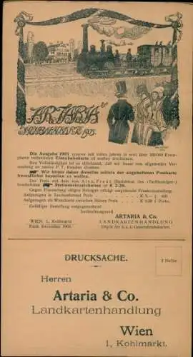 Klapp Ak Wien, Werbung, Artaria & Co., Landkarten-Geschäft