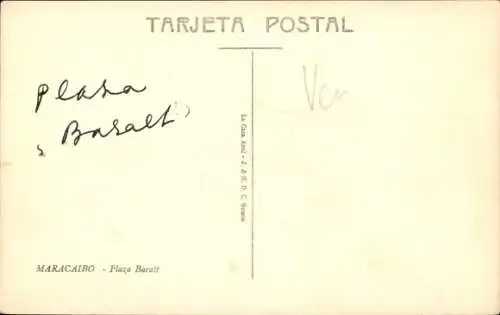 Ak Maracaibo Venezuela, Plaza Baralt