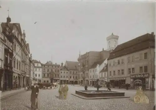 Original Foto Sagan in Schlesien (Woiwodschaft Lebus), Marktplatz, um 1900