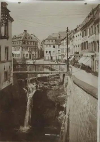 Original Foto Saarburg, Landkreis Trier-Saarburg, Rheinland-Pfalz, Wasserfall, Brücke, um 1900