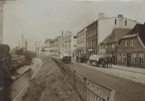 Original Foto Hamburg-Harburg, Straßenpartie mit Pferdefuhrwerken, um 1900