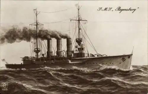 Ak Deutsches Kriegsschiff, S.M.S. Regensburg, Kaiserliche Marine