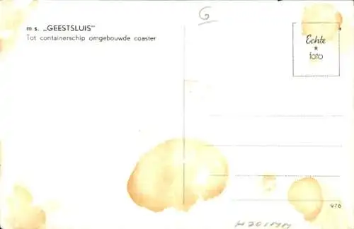 Ak Frachtschiff M.S. Geestsluis