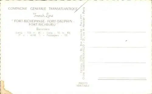 CPA Compagnie Générale Transatlantique, Fort Richepanse