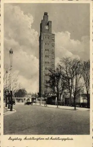 Ak Magdeburg an der Elbe, Ausstellungsturm, Ausstellungsgelände