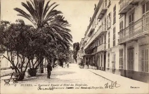 Ak Hyères Var, Boulevard Riondet, Hotel des Hesperides