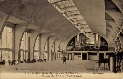 Ak Marcq en Barœul Nord, Hippodrome des Flandres, Hall du Pesage, Teesalon, Restaurant