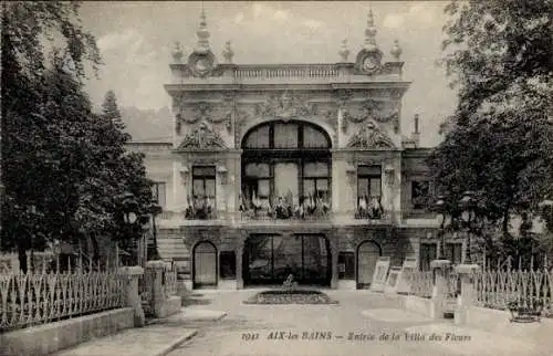 Ak Aix les Bains Savoie, Entree de la Villa des Fleurs