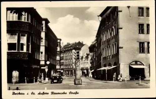 Ak Zwickau Sachsen, Äußere Plauensche Straße, Ampel