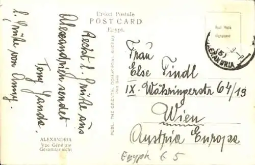 Ak Alexandria Ägypten,  General View