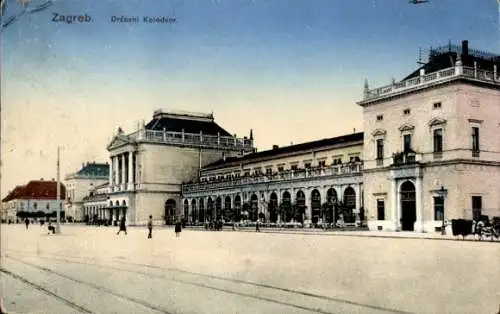 Ak Zagreb Kroatien, Drzavni Kolodvor, Bahnhof