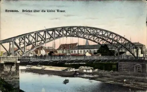 Ak Hansestadt Bremen, Brücke über die kleine Weser