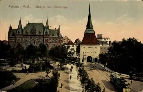 Ak Hansestadt Rostock, Steintor und Ständehaus, Stengel 56696