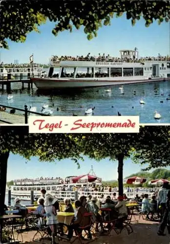 Ak Berlin Reinickendorf Tegel, Seepromenade, Ausflugsschiff Großer Kurfürst, Terrasse