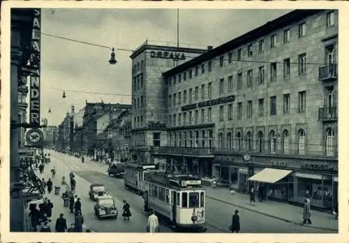 Ak Mannheim, Planken, Straßenbahn Nr. 6, Passanten