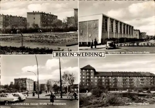 Ak Berlin Wedding, Luise-Schröder-Platz, Sporthalle, Reinickendorfer/Ecke Osloer Straße, Altersheim