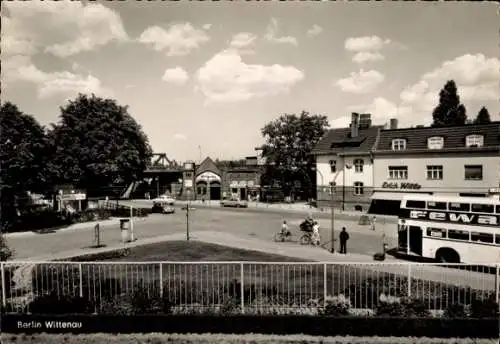 Ak Berlin Reinickendorf Wittenau, Straßenpartie, Autobus, Geschäft Erich Wille