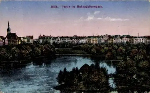 Ak Kiel,  Hohenzollernpark, Parklandschaft, Wasseransicht