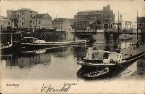 Ak Duisburg im Ruhrgebiet, Hafen