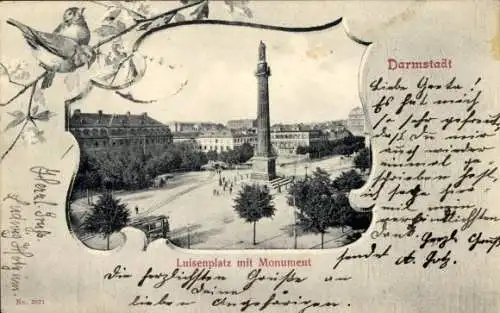 Passepartout Ak Darmstadt in Hessen, Luisenplatz, Monument