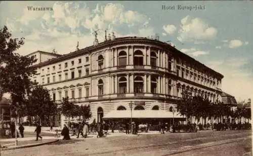 Ak Warszawa Warschau Polen, Hotel Europejski