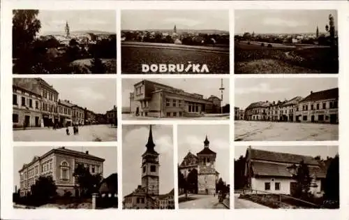 Ak Dobruška Gutenfeld Region Königgrätz, Stadtansichten, historische Gebäude, unbeschriftete Orte