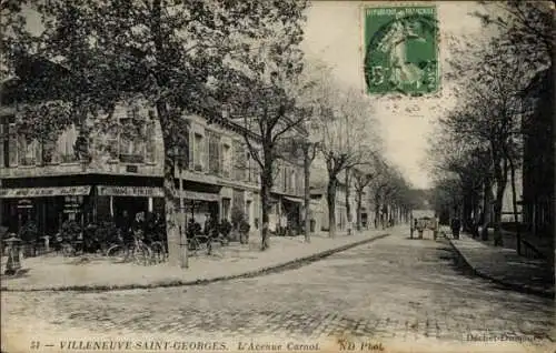 Ak Villeneuve Saint Georges Val de Marne, Carnot Straße