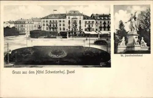 Ak St Jakob an der Birs Bâle Basel Stadt Schweiz, Gruss aus dem Hôtel Schweizerhof, St. Jacobs...