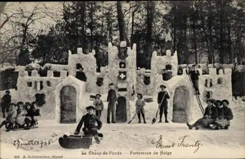 Ak La Chaux de Fonds Kanton Neuenburg, Forteresse de Neige