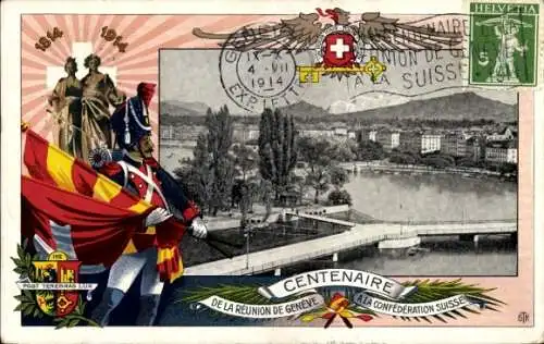 Ak Genf Stadt Schweiz, Centenaire de la Réunion de Genève, Schweiz