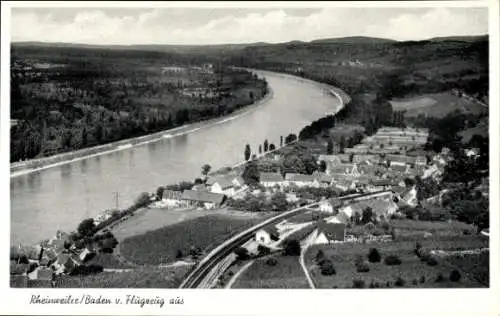 Ak Rheinweiler Bad Bellingen in Baden, Fliegeraufnahme