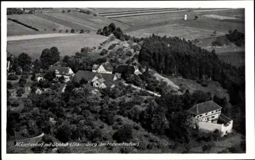 Ak Göppingen in Württemberg, Burg Hohenstaufen, Fliegeraufnahme, Wäscherhof mit Schloss