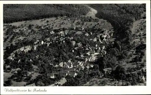 Ak Waldprechtsweier Malsch in Baden, Luftbild
