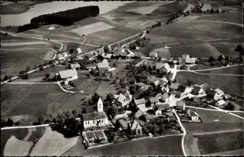 Ak Waltershofen Kißlegg im Allgäu, Wiese, Felder, Straße, Häuser, Kirchturm