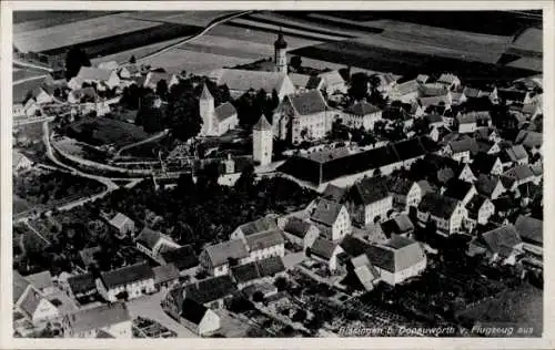 Ak Bissingen in Schwaben Bayern, Fliegeraufnahme, Panorama