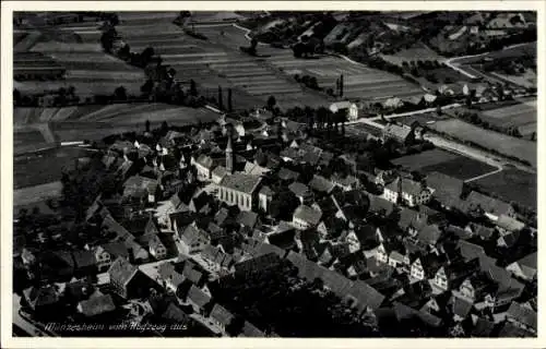 Ak Münzesheim Kraichtal in Baden, Fliegeraufnahme