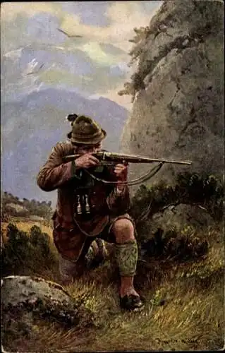 Künstler Ak Müller, R. v., Der Jäger, 1905