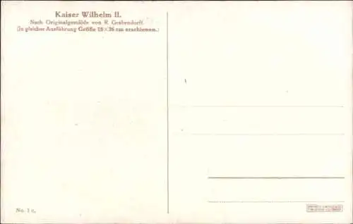 Künstler Ak Grabendorff, R., Kaiser Wilhelm II., Portrait in Felduniform, Pickelhaube
