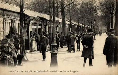 Ak Paris, XIe Foire de Paris, Esplanade des Invalides, Rue de l'Hygiène