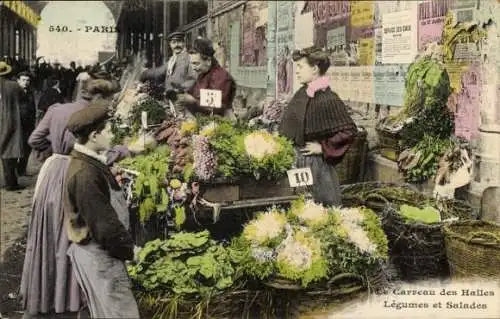 Ak Paris I., Le Carreau des Halles, Legumes et Salades, Marktfrauen