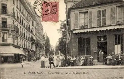 Ak Paris XVI, Rond-Point et rue de Boulainvilliers