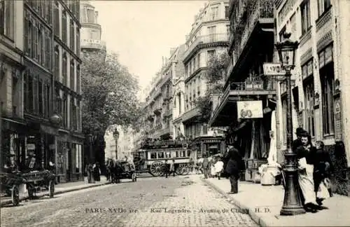 Ak Paris XVII, Rue Legendre, Avenue de Clichy