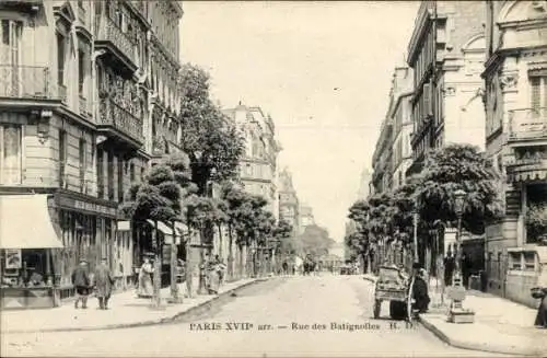 Ak Paris XVII, Rue des Batignolles