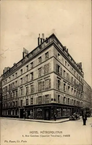 Ak Paris, Hotel Métropolitain, 8 Rue Cambon, Quartier Vendôme