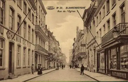 Ak Blankenberghe Blankenberge Westflandern, Rue de l'Eglise